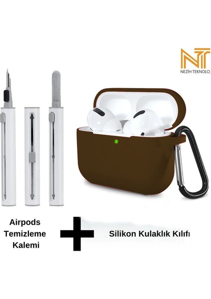 Airpods Pro 2. Nesil Uyumlu Yüksek Kalite Liquid Silikon Tıpalı Kılıf ve Elektronik Temizleme Kalemi