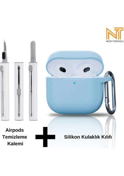 Apple Airpods 4. Nesil Uyumlu Yüksek Kalite Liquid Silikon Tıpalı Kılıf ve Elektronik Temizleme Kalemi