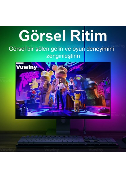 Bilgisayar Monitör Görüntüye Duyarlı Sync Neon Ambilight LED Aydınlatma (32" Inç) modelleri