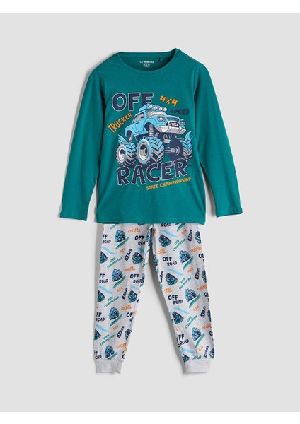 Bisiklet Yaka Erkek Çocuk Pijama Takımı (W5)