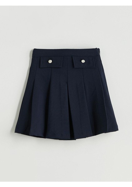 Basic Gabardin Kız Çocuk Şort Etek (W5)