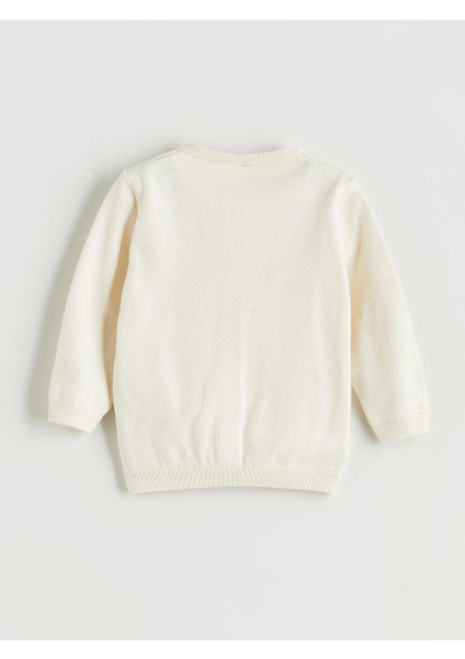 Bisiklet Yaka Çiçek Nakışlı Kız Bebek Triko Hırka (W5) fiyatları