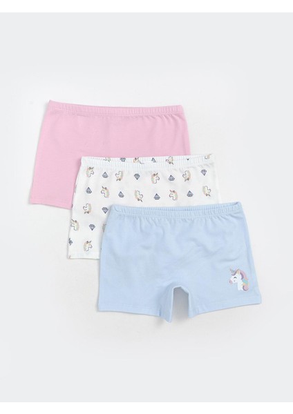 Baskılı Kız Çocuk Boxer 3'lü (W5)