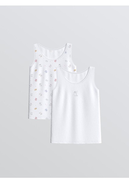 Bisiklet Yaka Kız Çocuk Atlet 2'li (W5)