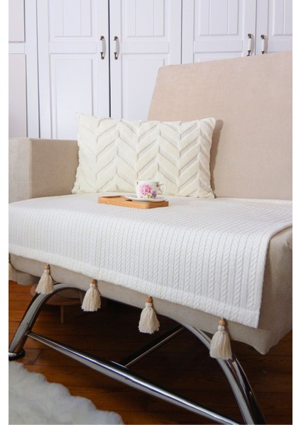 Home Home Tekli Koltuk Örtüsü Püsküllü 75 x 90