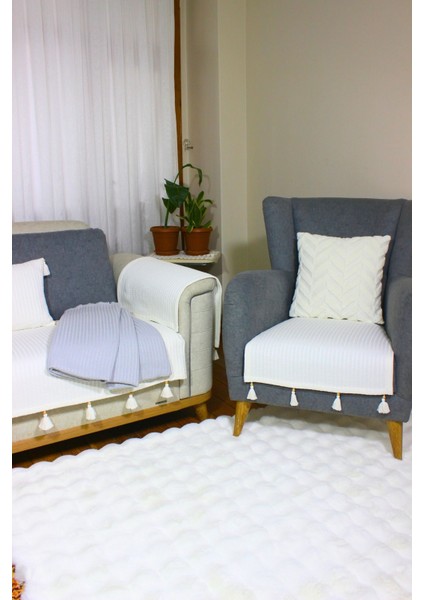 Home Home Tekli Koltuk Örtüsü Püsküllü 75 x 90 modelleri