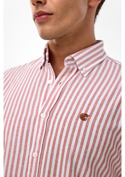 Erkek Çizgili Yıkamalı 100% Pamuk Regular Erkek Gömlek fiyatları