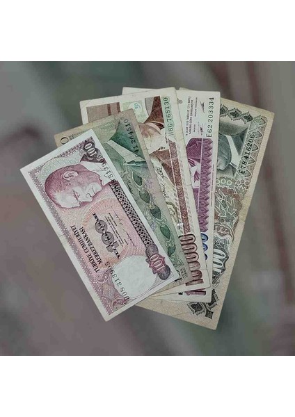 5 Adet Yerli Eski Kağıt Para
