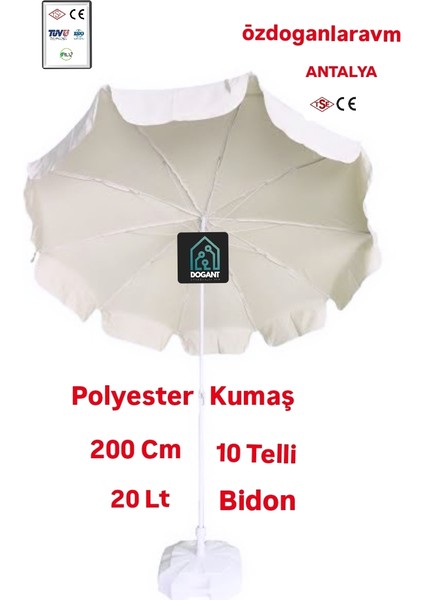 Krem Havuz Palaj Deniz Bahçe Balkon Şemsiyesi Bidon
