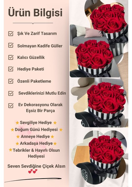 Sevgiliye Özel Hediye Gül Kutu Kırmızı Hediyelik Çiçek Doğum Günü Arkadaşa Eşe Kız Yıldönümü Sevgili fiyatları