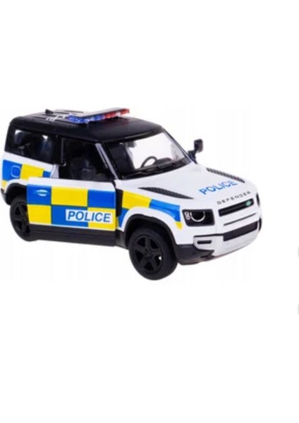 Çek Bırak Land Rover Defender 90 ( Polis Arabası ) 1:36 Ölçek indirimleri