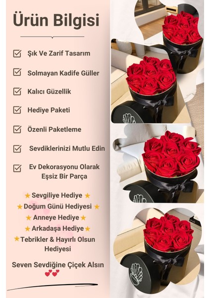 Solmayan Çiçek Buketi Kırmızı Sevgiliye Anneye Arkadaşa Hediye Doğum Günü Hediyesi Kutuda Yapay Gül Sepeti Kız Arkadaşa Hediye fiyatları