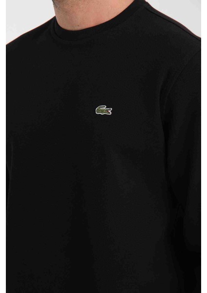 Bisiklet Yaka Siyah Sweatshırt