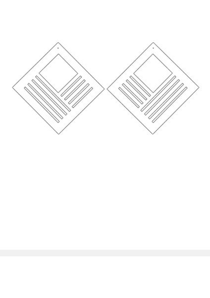 Rainbow Reflektörlü Geometrik Kare Küpe, Şık Lazer Kesim Küpe modelleri