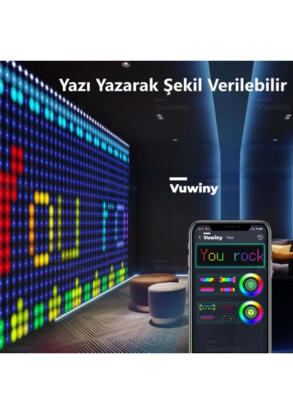 Mobil Uygulamalı Senkronizasyonlu USB Girişli Rgb Akıllı LED Perde (2x2 Metre) fırsatları