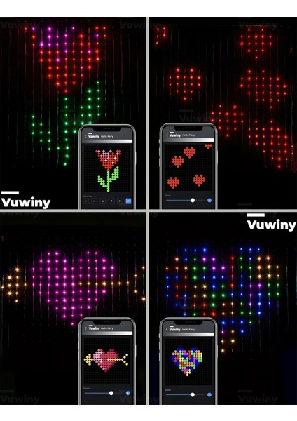 Mobil Uygulamalı Senkronizasyonlu USB Girişli Rgb Akıllı LED Perde (2x2 Metre)