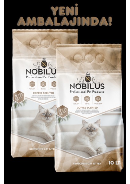 Kahve Kokulu, 2'li Avantaj Paketi, Koku Hapseden, Topaklanan, Tozsuz Kedi Kumu 2 x 10 Lt Türkiye'de Ilk ve Tek!!!