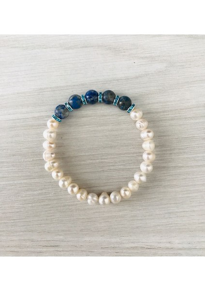 Gerçek Inci, Lapis Lazuli Taşı Bileklik MK100159