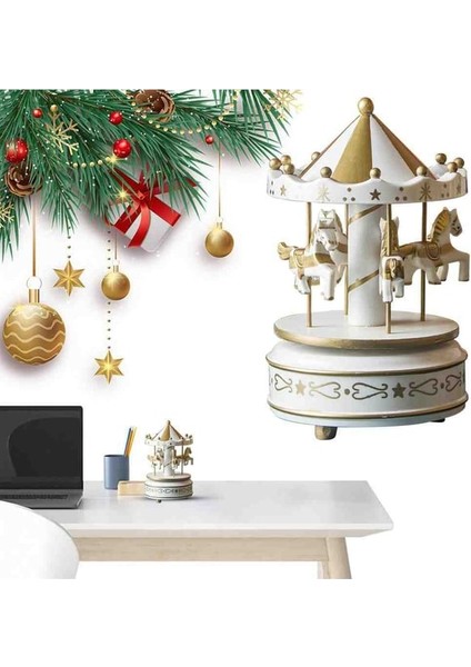 Dekoratif Atlı Karınca Müzik Kutusu Beyaz modelleri