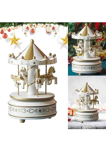 Dekoratif Atlı Karınca Müzik Kutusu Beyaz indirimleri