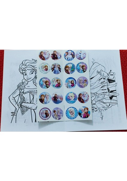 2 Adet Stickerli Boyama Kitabı ve 12 Li Tüp Kuru Boya Kalemi ( Frozen/frozen2 ) modelleri