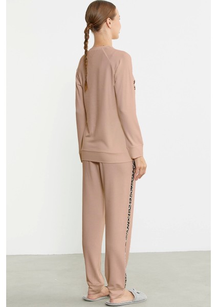 Sementa 76446 Leopar Çizgili Jogger Pijama Takım fırsatları