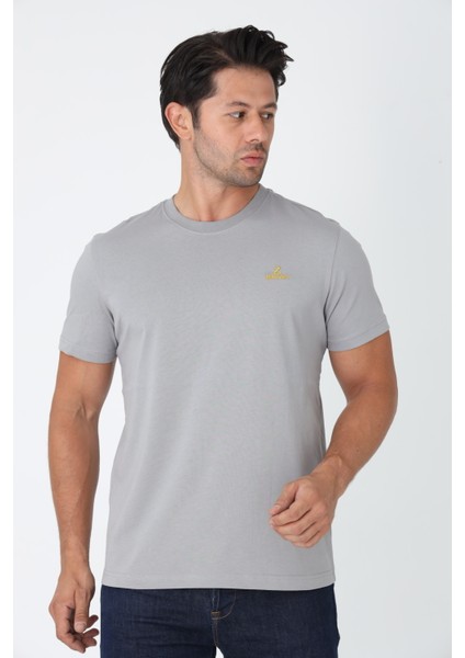 Gri Tişört - Sarı Nakışlı "z / Zekora" Sol Göğüs Tasarımı modelleri