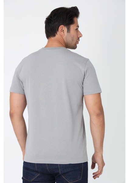 Gri Tişört - Sarı Nakışlı "z / Zekora" Sol Göğüs Tasarımı fırsatları