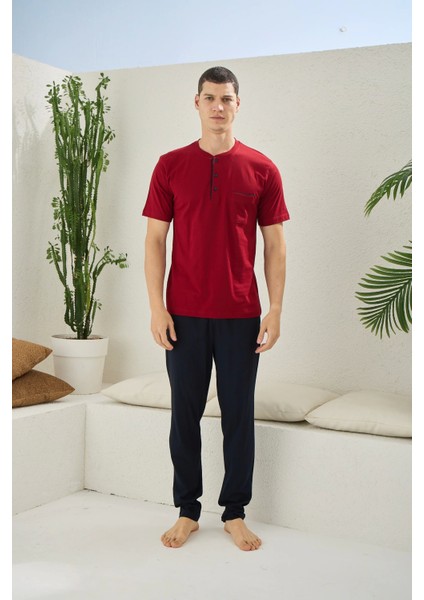 Kocabey 2090 Erkek Midi Yaka Pijama Takım