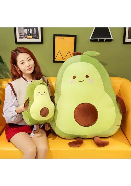 2'li Büyük Jumbo Boy Avokado Peluş Oyuncak ve Orta Boy Avokado