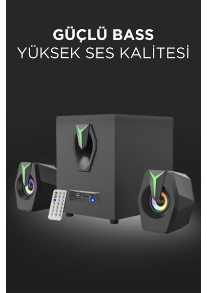 D38 Bluetooth Hoparlör 2 In1 Subwoofer Rgb Işıklı Bilgisayar Hoparlörü Speaker fiyatları
