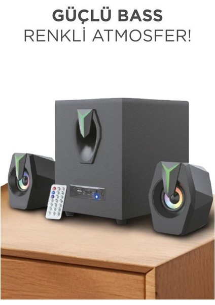 D38 Bluetooth Hoparlör 2 In1 Subwoofer Rgb Işıklı Bilgisayar Hoparlörü Speaker fırsatları