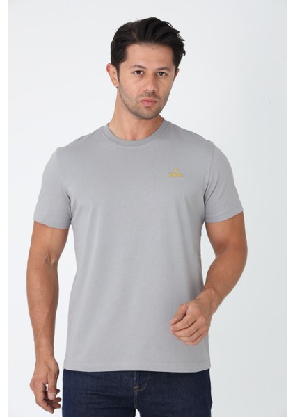 Gri Tişört - Sarı Nakışlı "z / Zekora" Sol Göğüs Tasarımı fiyatları