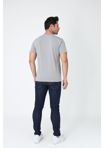 Gri Tişört - Sarı Nakışlı "z / Zekora" Sol Göğüs Tasarımı indirimleri