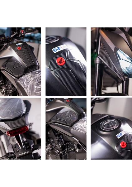 Honda Hornet 750 2025 ile Uyumlu Kaydırmaz 6d Karbon 20 Parça Tank Pad Seti GC42 modelleri