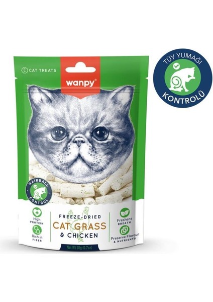 Kedi Dondurulmuş Kedi Çimi ve Tavuklu Ödül 20 gr