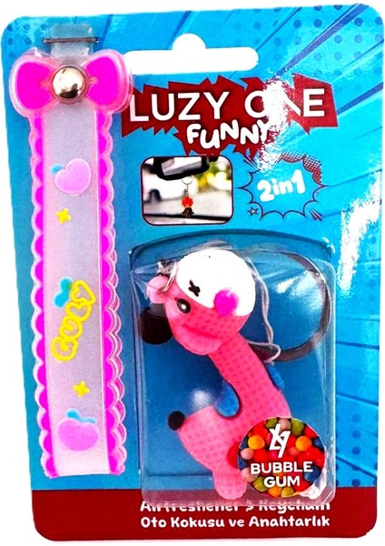 Silikon Maskot Buble Gum Oto Kokusu ve Anahtarlıık Ikisi Birarada (2 In 1)