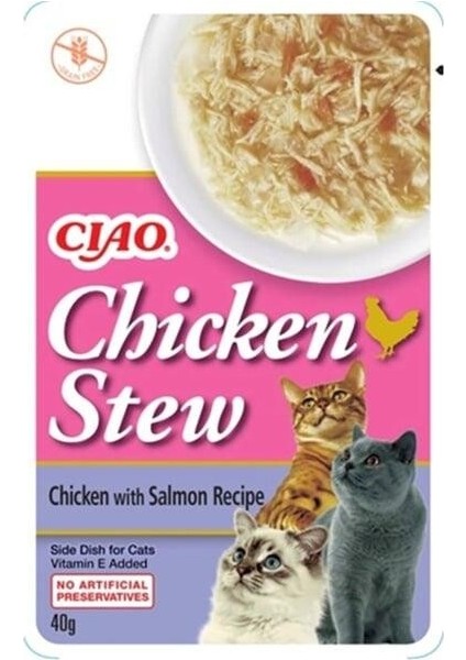 Chicken Churu Stew Tavuk Güveç ve Somon Balıklı Kedi Ödül Maması 50 gr
