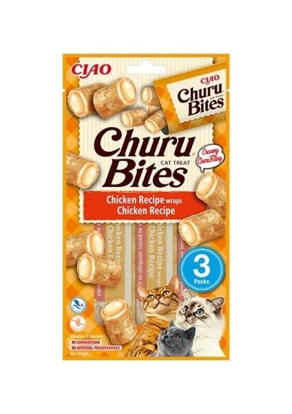 Churu Bites Tavuk Sargılı Kedi Ödül Maması 3 x 10 gr