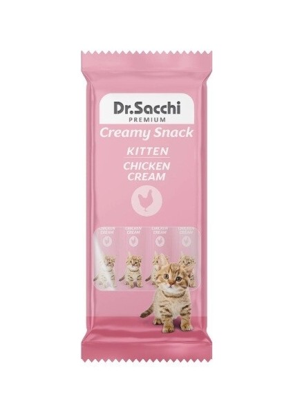 Dr.sacchi Creamy Sıvı Tavuklu Yavru Kedi Ödülü 4 Lü