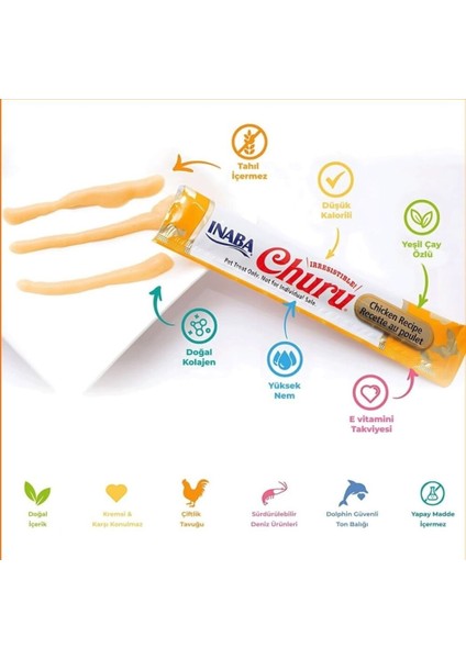 Churu Cream Ton Balıklı ve Tavuklu Kedi Ödül Kreması 4*14 gr fiyatları