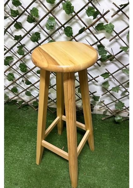 Taburecity -Naturel Ahşap Bar Taburesi-Gürgen Tabure-Masif Tabure( 80 cm )1 adet