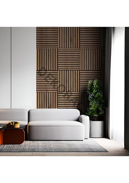 40X40 Ceviz Renk 3D Akustik Ahşap Duvar Paneli fiyatları