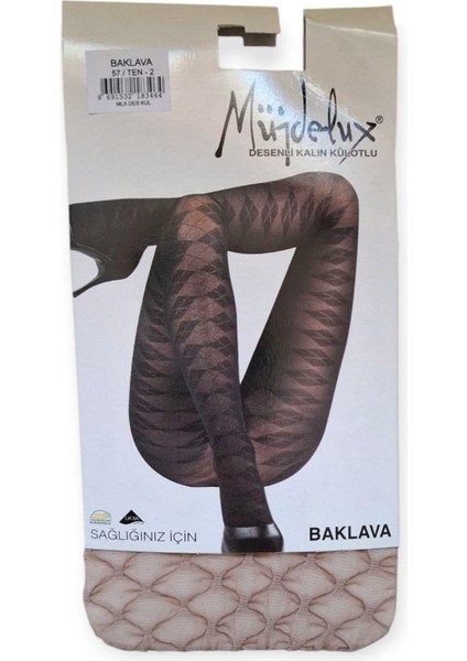 Müjde Lüx Baklava Desenli Kalın Kadın Külotlu Çorap
