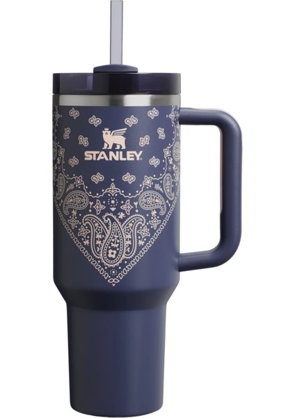 The Quencher H2.0 Flowstate™ Tumbler 40 Oz | Blue Corn Paisley Pipetli Termos 1,18 Litre