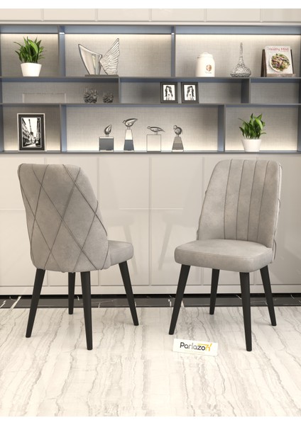 Parlazonhome Rina Serisi 70x110cm Atlantik Mutfak Masası, Mutfak Masa Takımı, 4 Gri Sandalye fiyatları