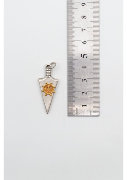 Ok Ucu Dümen Figürlü Örme Zincir Kolye - Gümüş Kaplama - Erkek Kadın Kolye - NO:1591 fırsatları