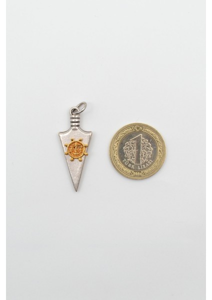 Ok Ucu Dümen Figürlü Örme Zincir Kolye - Gümüş Kaplama - Erkek Kadın Kolye - NO:1591 indirimleri