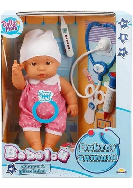 Bebelou Doktor Zamanı Sesli Bebek Seti 35 cm modelleri