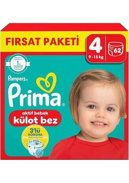 Külot Bebek Bezi 4 Beden 62 Adet Maxi Fırsat Paketi